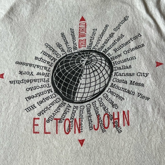 Vtg 80’s Elton John 1989 1990 The World Tour Concert T Shirt XL Made In USA - Picture 7 of 12